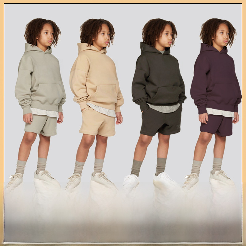 Champion Essentials Autumn/Winter FOG Unisex Kids Hooded Padded Sweatshirt Streetwear
