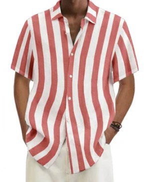 Men's Stripe Blouse Men's Clothing display picture 22