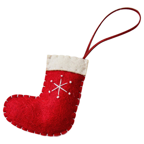 NUCHI Amazon Wool Felt Christmas Socks Christmas Tree DIY Decorative Small Hangings Fabric Gloves Christmas Decorations