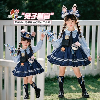女童朱迪秋季连衣裙疯狂动物城兔子警官衣服生日cos四季公主裙子6