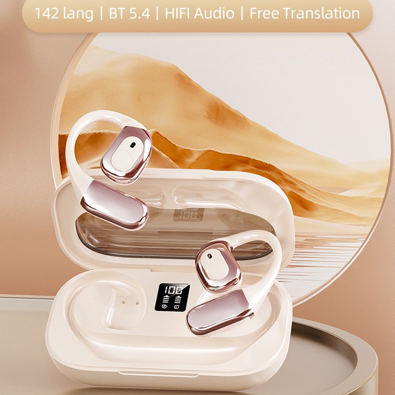 Los nuevos auriculares de traducción de voz de Source Factory Traductor binaural chino-inglés Máquina de traducción simultánea Bluetooth