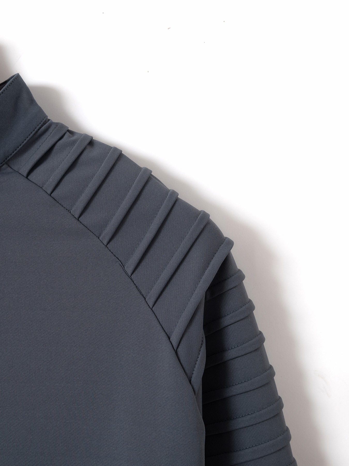 Men's Long Sleeve Polo Shirt With Arm Pleats And Zipper Casual_voghion.com
