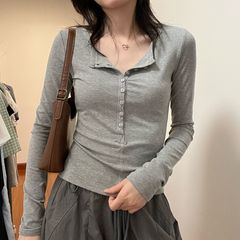 莫代尔长袖t恤女春秋新款辣妹设计感洋气修身显瘦内搭打底衫上衣
