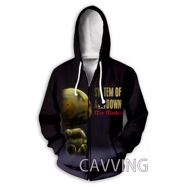 CAVVING3D Digital Printing System Down Zipper Hoodie Zipper Hoodie Sweatshirt 2024 Cross Border