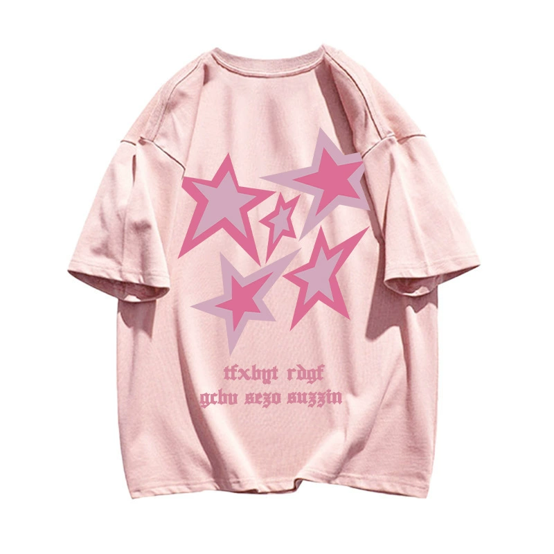 Внешняя торговля хлопчатобумажная футболка с уникальным дизайнерским чувством женская женская женская летняя свободная пара плюс размер с короткими рукавами