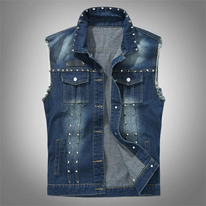 Жилет, куртка, панк-стиль, плюс-вел., европейский стиль, slim fit