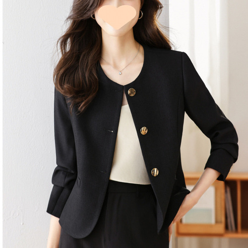 Women's Autumn/Winter 2025 Exquisite Style Suit Jacket Short Coat for Petite Figures - Spring/Fall