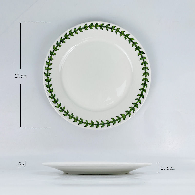 8인치 21cm 평판 - 월계수 잎