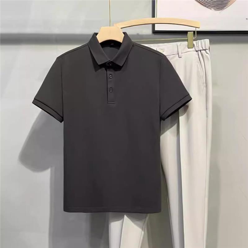 外贸专供纯色短袖POLO衫男士2025新款夏装商务休闲上衣宽松半袖翻|undefined