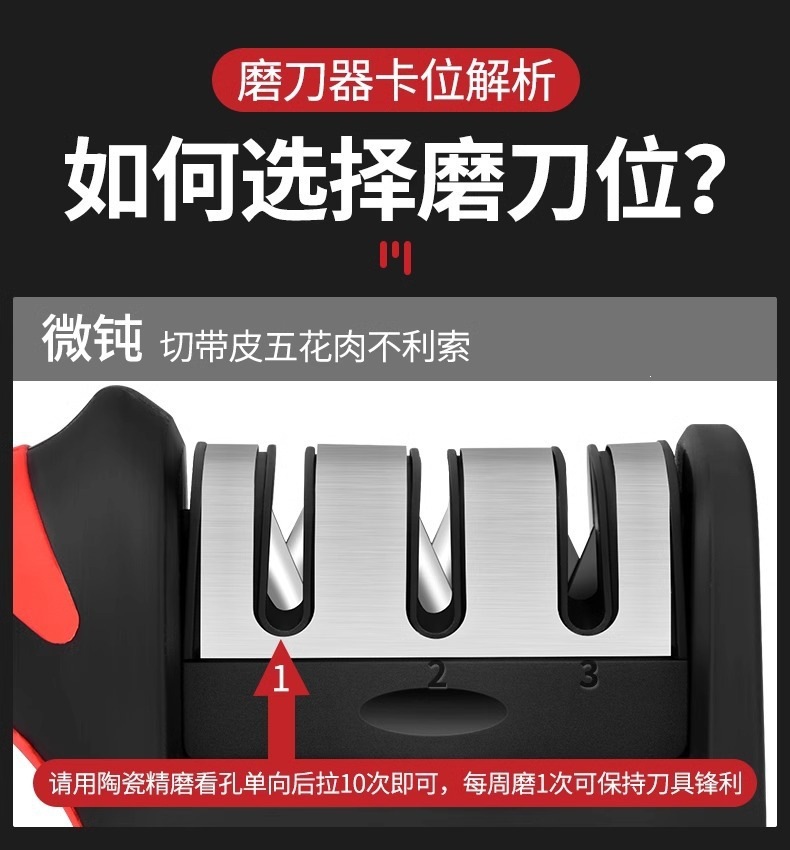 Stainless Steel Knife Sharpener Whetstone with Base Fixed Angle Kitchen Scissors Portable in use