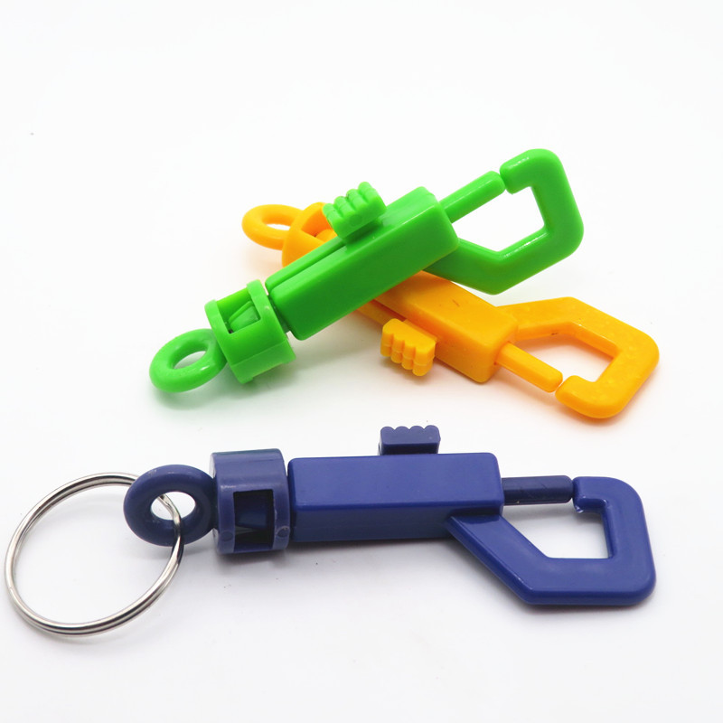 现货直供彩色塑料钥匙扣p字扣 钥匙旋转扣 弹簧钥匙链配件