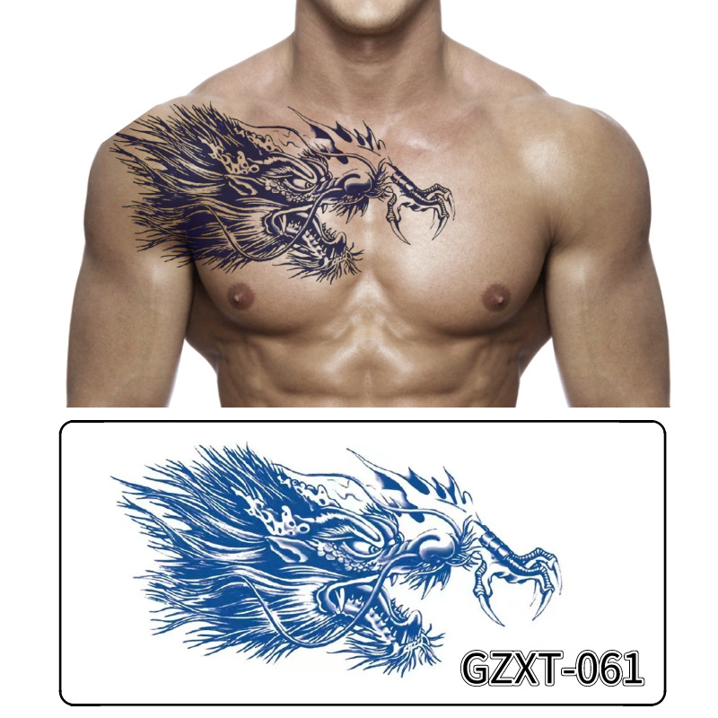 Pegatinas de tatuaje de jugo de pecho de flores pegatinas de tatuaje de hierbas de brazo grande de flores sudor impermeable media hoja alas de flores pegatinas de tatuaje al por mayor