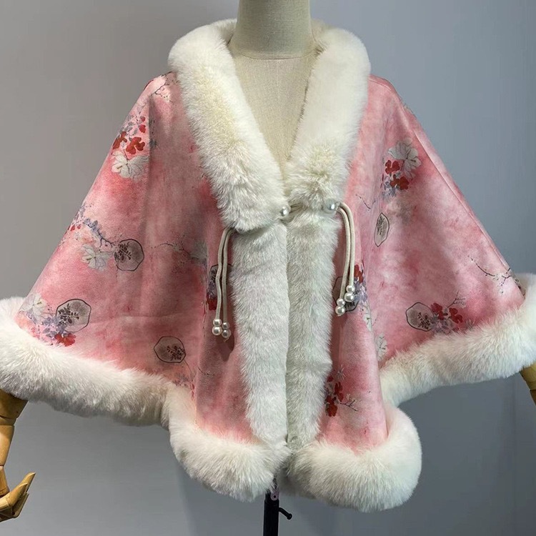 Capa y capa de vello grueso estilo nacional antiguo temperamento explosivo estilo en línea chaqueta de dama estilo chino