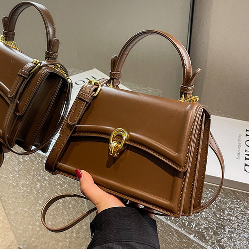 Textured Retro Small Bag Women's  Autumn/Winter New Style Internet Popular All-match Crossbody Bag Small Square Bag