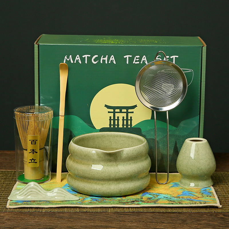 抹茶碗打抹茶宋代点茶工具陶瓷茶筅立搅拌器日式竹抹茶刷茶筅套装|undefined