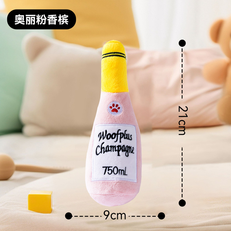 Juguetes de sonido de felpa de tabaco y alcohol molares para perros, botellas de vino para perros pequeños, juguetes para perros que muerden, juguetes para mascotas de acompañamiento interactivo