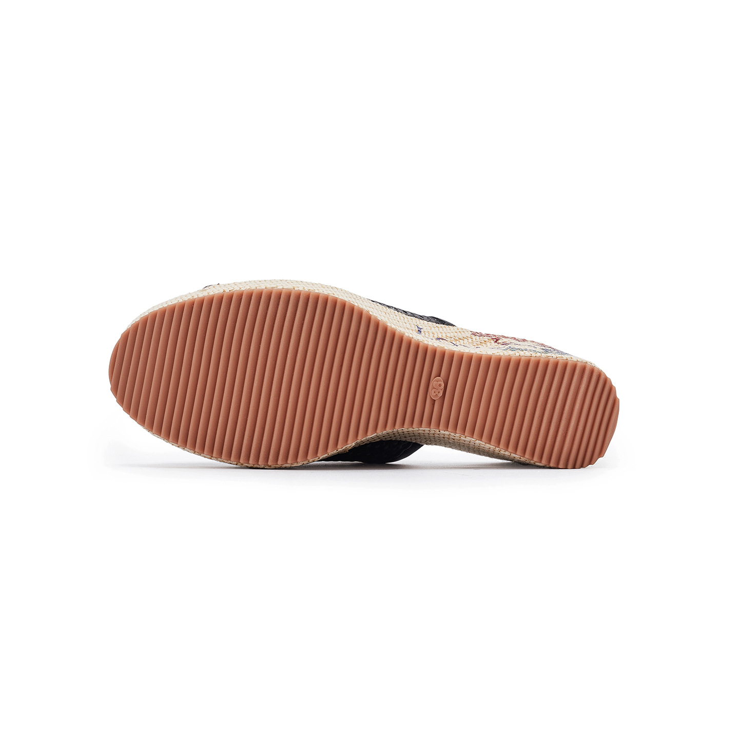 Sandal nữ quai ngang đế xuồng bện rơm, gót cao 5 cm, mũi hở thoáng khí — màu be, màu đen chi tiết 14
