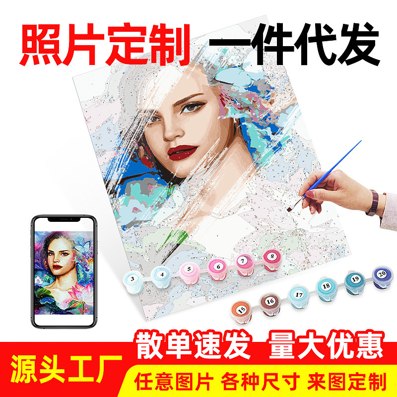 Celebrity Digital Oil Painting DIY Framed Hand-Painted Coloring Decorative Painting Comes with Pictures and Is Shipped from the Source Factory