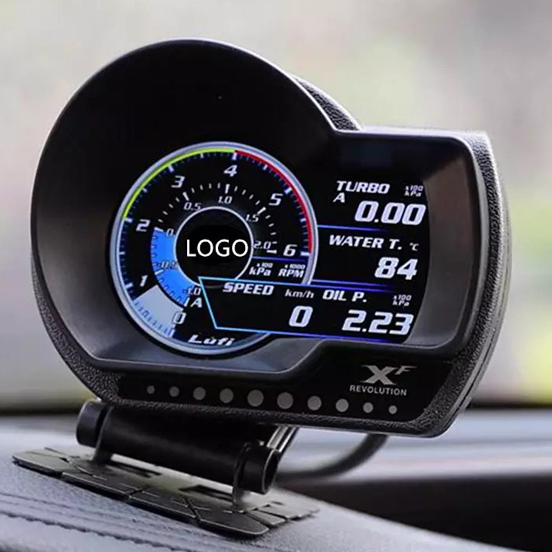 LUFI XF OBD2 Car Digital Turbocharger Oil Pressure Oil Temperature RPM Voltage Vacuum Gauge Racing Instrument