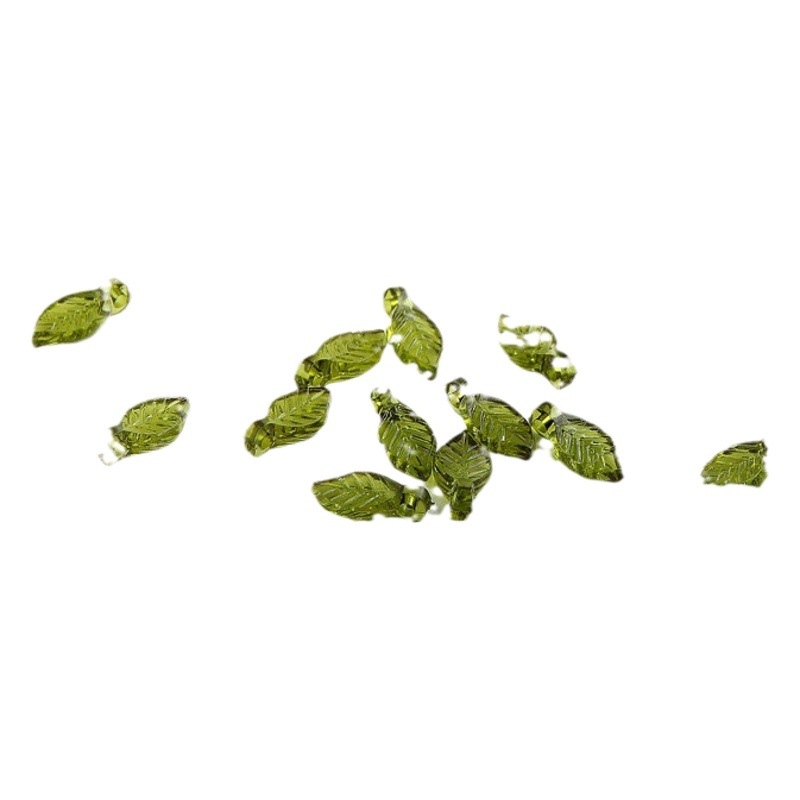 10 piezas estilo japonés todo fósforo verde transparente pequeña hoja acrílico joyería hecha a mano pendientes accesorios material