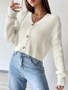 P 11904 V-neck Knit Cardigan Ů�bᘿ��_�� ���R�d�羳�W����