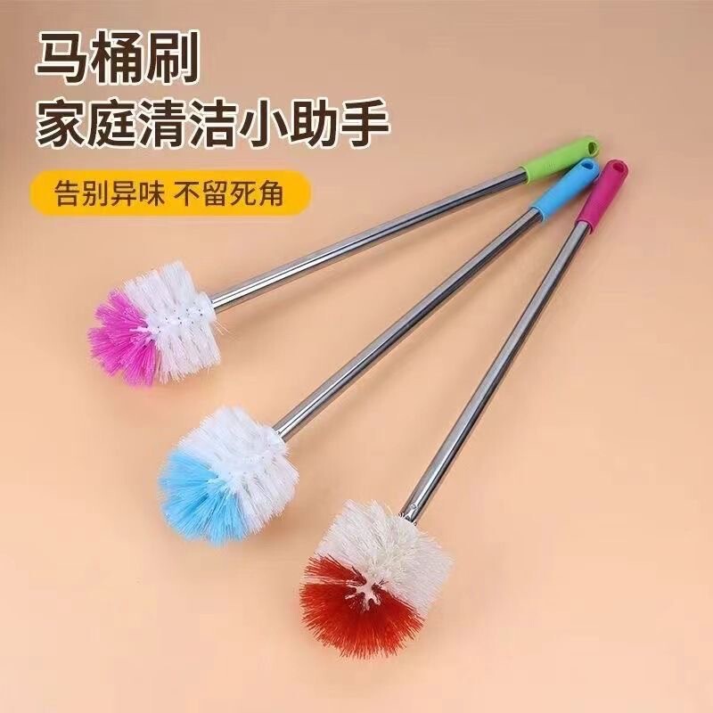 Toilet Bathroom Toilet Brush Long Handle Set Cleaning Brush Stainless Steel Corner Toilet Brush Household Brush Bathroom