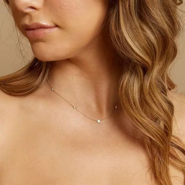 925 Sterling Silver Cable Chain Geometric Necklace display picture 6