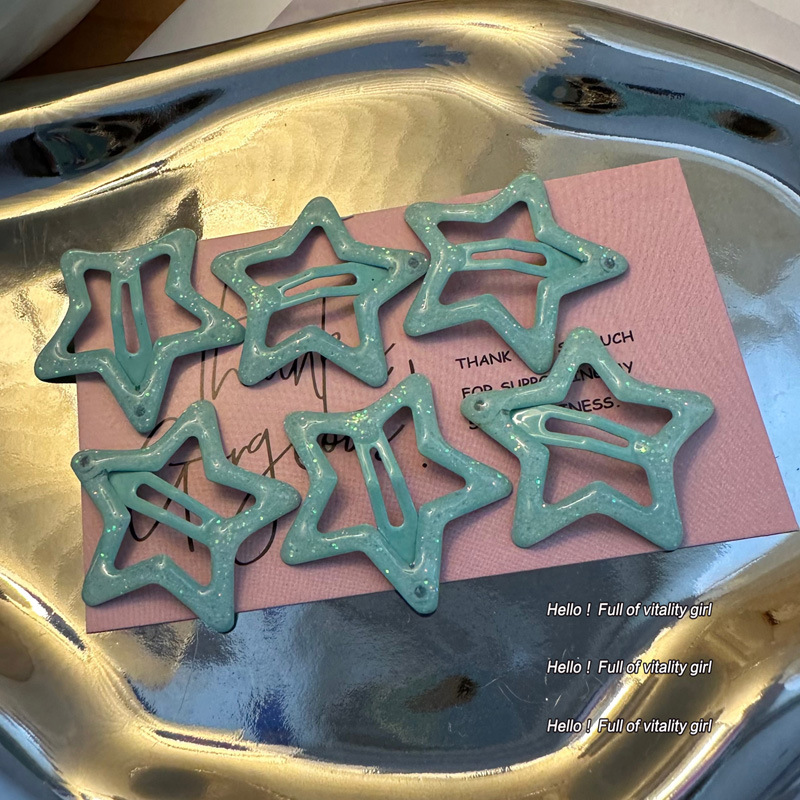 Colorido estrella flequillo de horquilla rota clip de pico de pato linda chica bb clip accesorios para el cabello clip lateral de la cabeza trasera de las mujeres