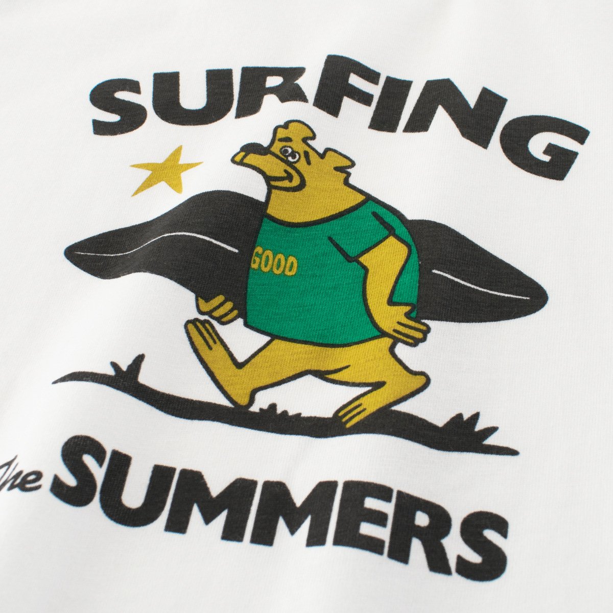 27kids camiseta de manga corta para niños de verano 2025 ropa para niños versión coreana del oso de surf ropa de raglán para bebés al por mayor