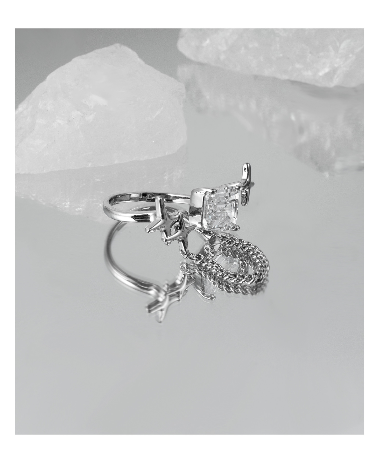 Fashion Geometric Copper Plating Zircon Open Ring