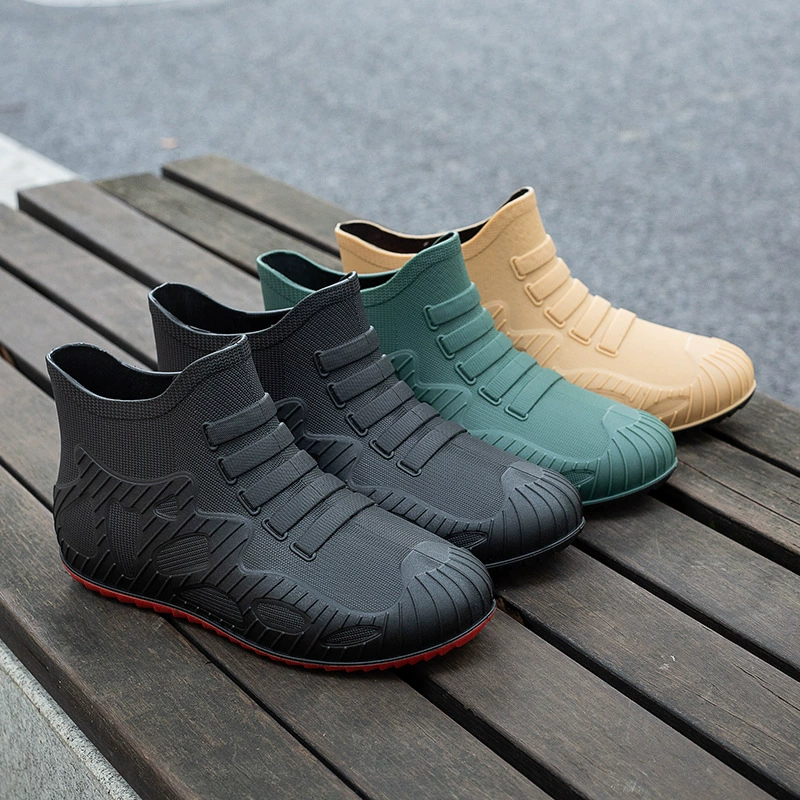 Модные мужские резиновые сапоги, непромокаемая обувь, Нескользящие резиновые сапоги, короткая трубка, новая Корейская версия износостойкой Four Seasons, внешняя торговля, оптовый экспорт