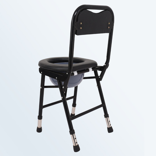 Senior citizen toilet chair, foldable commode chair, adjustable height, high backrest, portable toilet seat for pregnant women