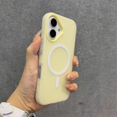 Apple 16用スマホケース、ゼリーカラー肌触り、2in1マグネット式iPhone15promax、シンプルカップル向け17