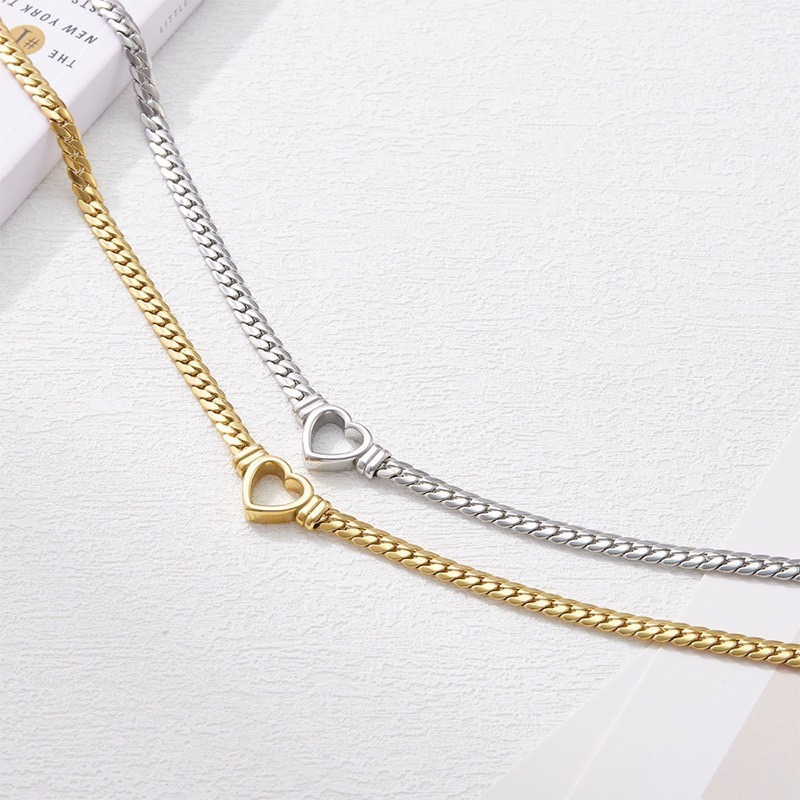 1 Piece Quantity Wholesale Jewelry Lady Heart Shape Titanium Steel Plating Necklace