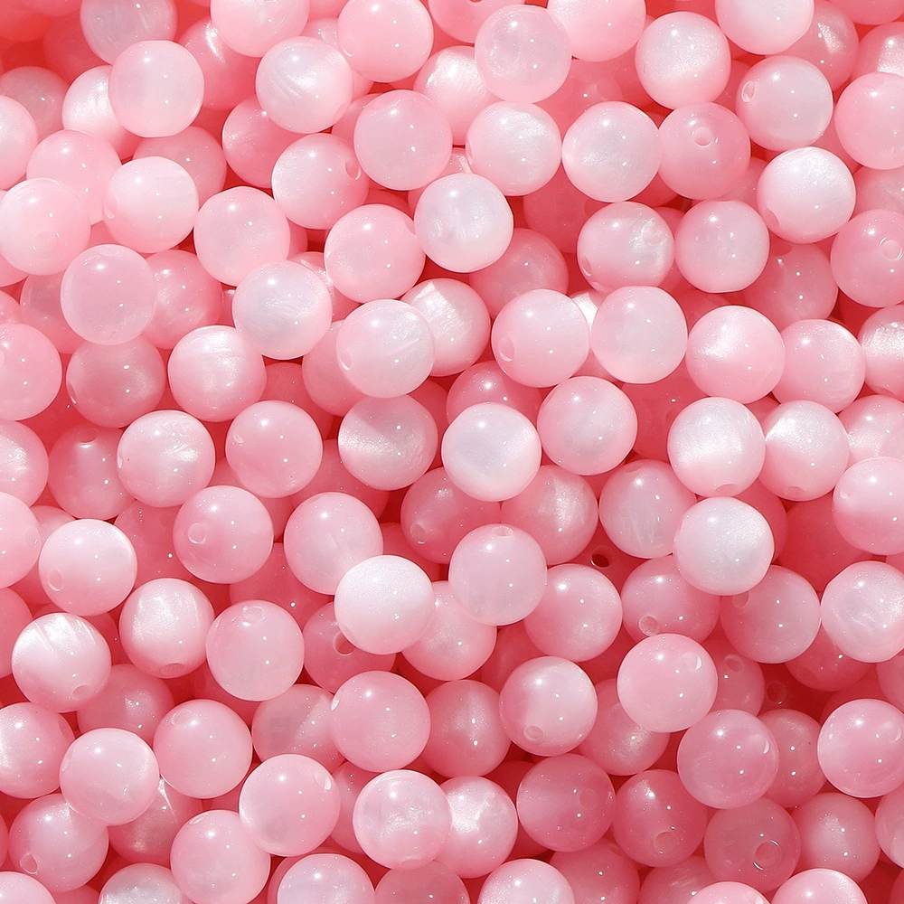 Resin cat's‑eye round beads, 8/10/12 mm, drilled 1.6/1.8/2.0 mm, assorted colors