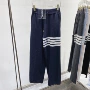 高腰条纹定制宽松针织裤