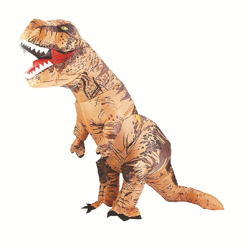 Halloween extraño negro T. rex ropa inflable muñeca cosplay esqueleto dinosaurio ropa inflable jugar