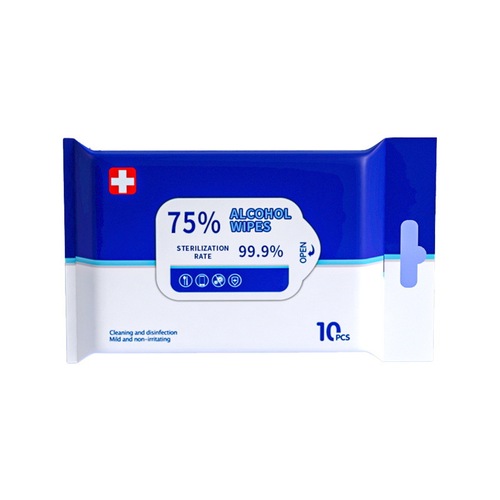 10 pieces of extra thick and large size disinfectant wipes, 75% alcohol wipes, cleaning and care mini pack wipes