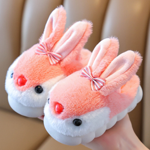 Children's Cotton Slippers for Girls, Winter Indoor Home Cute Cartoon Non-slip Warm Slippers for Boys, Kids and Babies