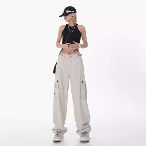 American streetwear brand straight leg work pants for men and women, autumn high street slimming hip-hop casual pants trendy Instagram