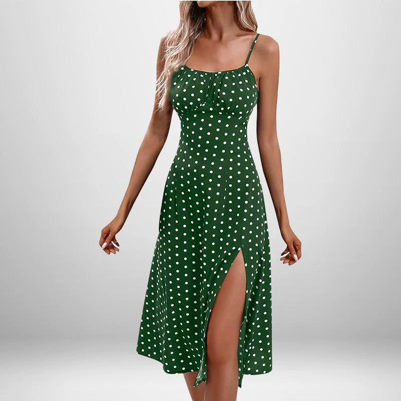 Spring Sexy Fashion Dress, European-American Style, Spaghetti Strap with Side Slit