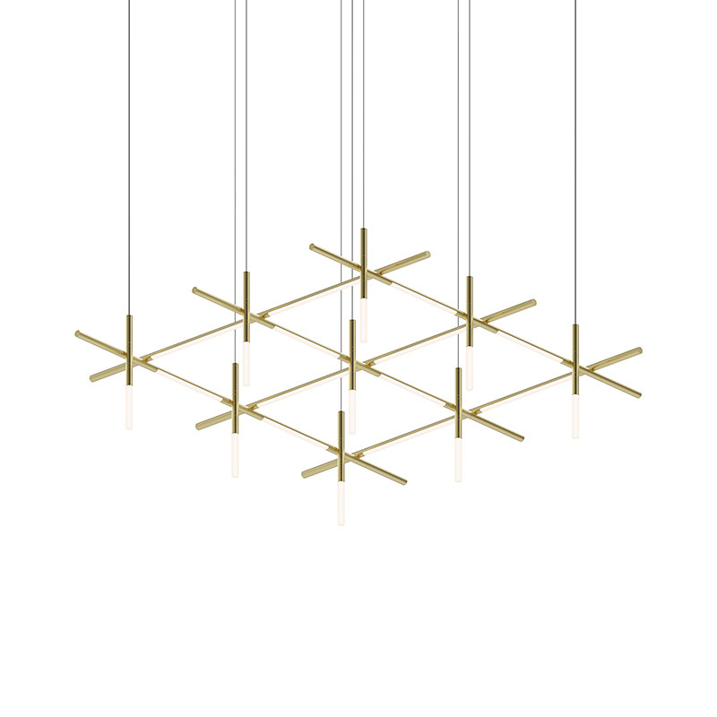 Lámpara vacía Diseñador Hotel Sala de estar Villa Líneas largas Escaleras LED Candelabro de comedor Proyecto Candelabro simple