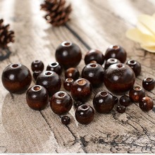 diy饰品配件6-20MM深咖啡木珠散珠 手工散珠仿紫檀珠串手链批发