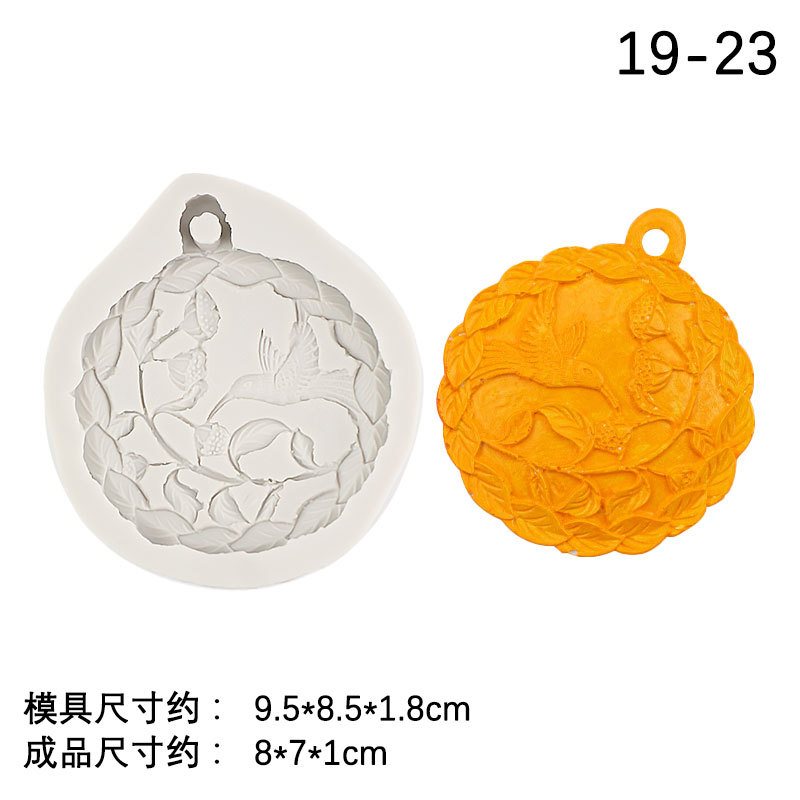 Estilo chino tridimensional con agujero Urraca y flor fondant pastel molde arcilla yeso coche colgante decoración molde