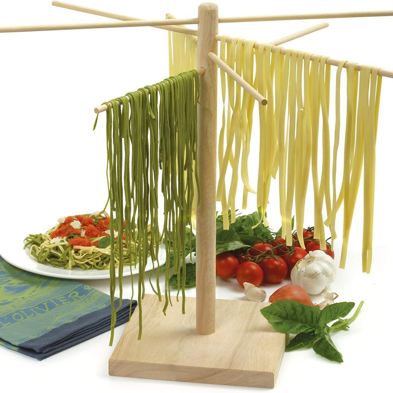 Wooden noodle drying rack household kitchen countertop pasta drying rack foldable removable wooden storage rack