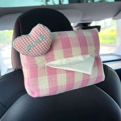 Car tissue box/set — Heart Car Seat Back Tissue