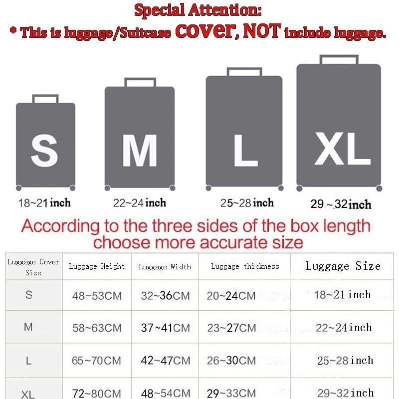 Suitcase, protective case, dust cover for traveling, elastic bag, increased thickness