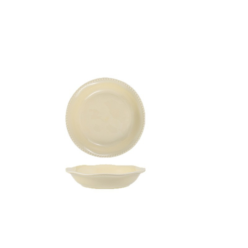 Plato de cerámica simple personalizado Plato de sombrero de paja de color bajo vidriado Exportación transfronteriza Plato de filete exclusivo Plato redondo Vajilla de cerámica image 9