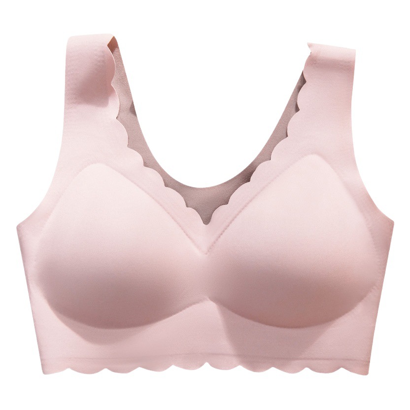 Ropa interior de la madre Sujetador delgado de verano sin costuras de seda de hielo para mujer inalámbrico de mediana edad y ancianas