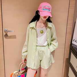 女童夏装套装儿童薄款防晒衣外套女孩休闲短裤大童吊带背心三件套